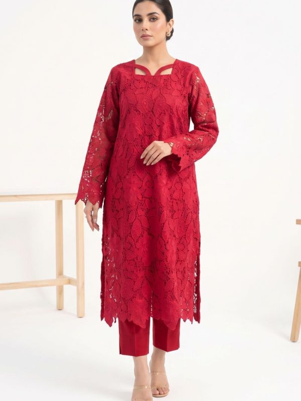 2-Piece Red Premium Chikankari